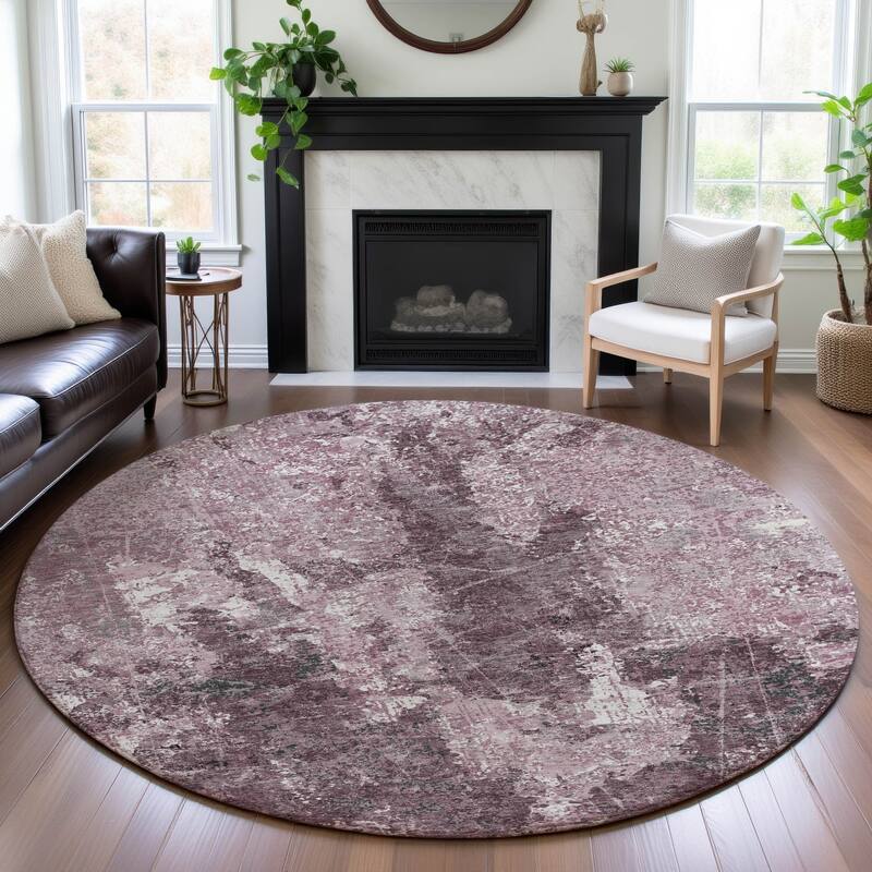 Premium Washable Super Soft Abstract Glam Mayfield Rug - Pink - 8' x 8'