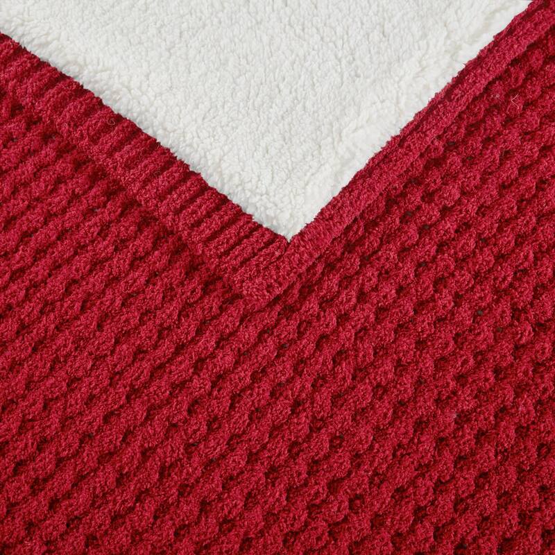 Madison Park Eden Waffle Knit Chenille Throw 50x60"