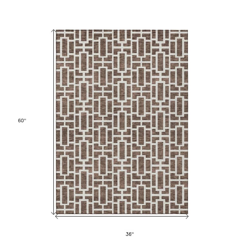 HomeRoots Geometric Transitional Rectangle Outdoor Rug