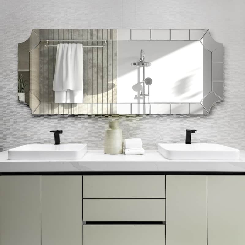 Allan Andrews Full Length Mirror with Multi Beveled Mirrored Border