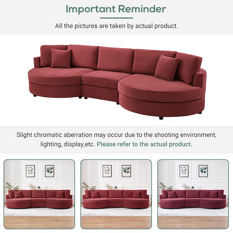 Christopher Knight Home - Xanthippe 3 Seater Upholstered Curved Design Sofa with Throw Pillow