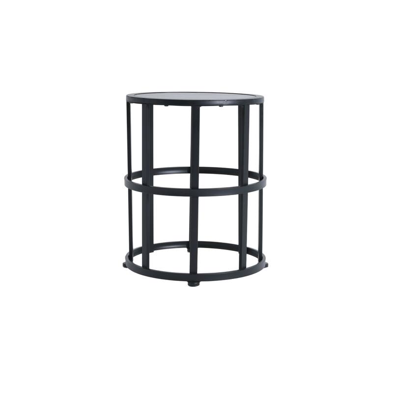 Christopher Knight Home - Mid-Century Modern Outdoor Acacia Wood Swivel Chair with Ceramic Tile Side Table