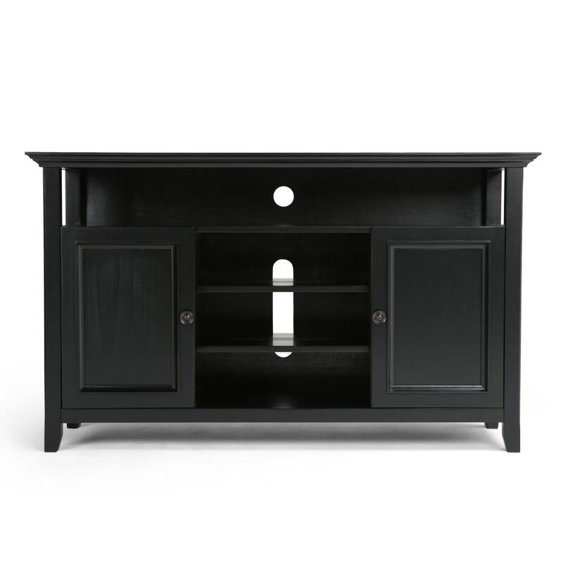 WYNDENHALL Halifax 54 inch Wide Solid Wood Transitional TV Stand - 54'' W x 18.9'' D x 31.9'' H