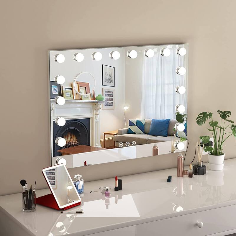 GTU Furniture LED Makeup Hollywood Table/Wall Mount Vanity Mirror with Lights