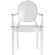 preview thumbnail 1 of 22, Stackable Acrylic Dining Chair, Oval Back Ghost Kitchen Patio Vanity Armchair for Indoor or Outdoor Use, Clear