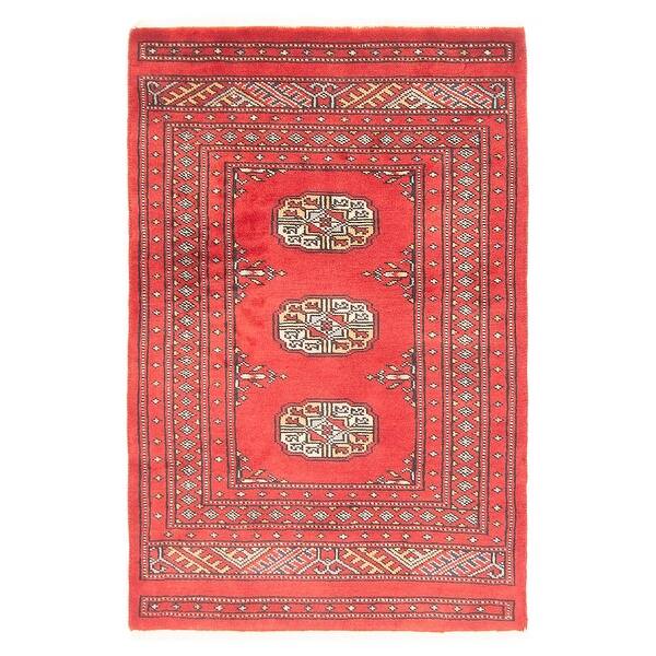 ECARPETGALLERY Hand-knotted Finest Peshawar Bokhara Red Wool Rug - 2'0 ...