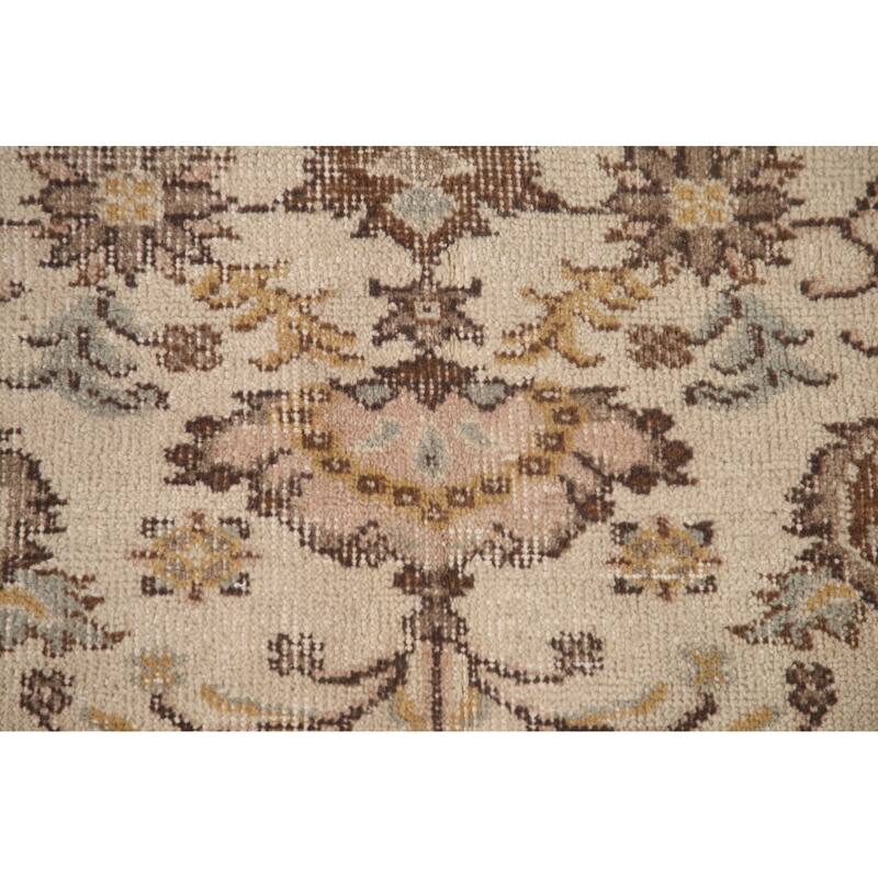 Anatolian Distressed Vintage Area Rug Hand-Knotted Wool Carpet - 5'5"x 8'7"