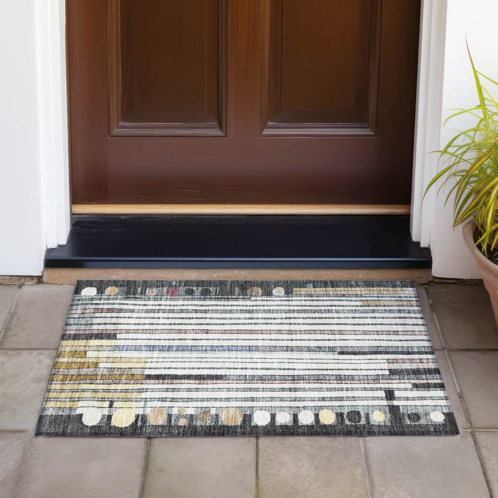 Machine Washable Indoor/Outdoor Casual Contemporary Chantille Rug