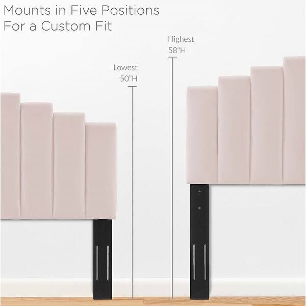 Milwaukee Pink Velvet Upholstered King/California King Size Headboard