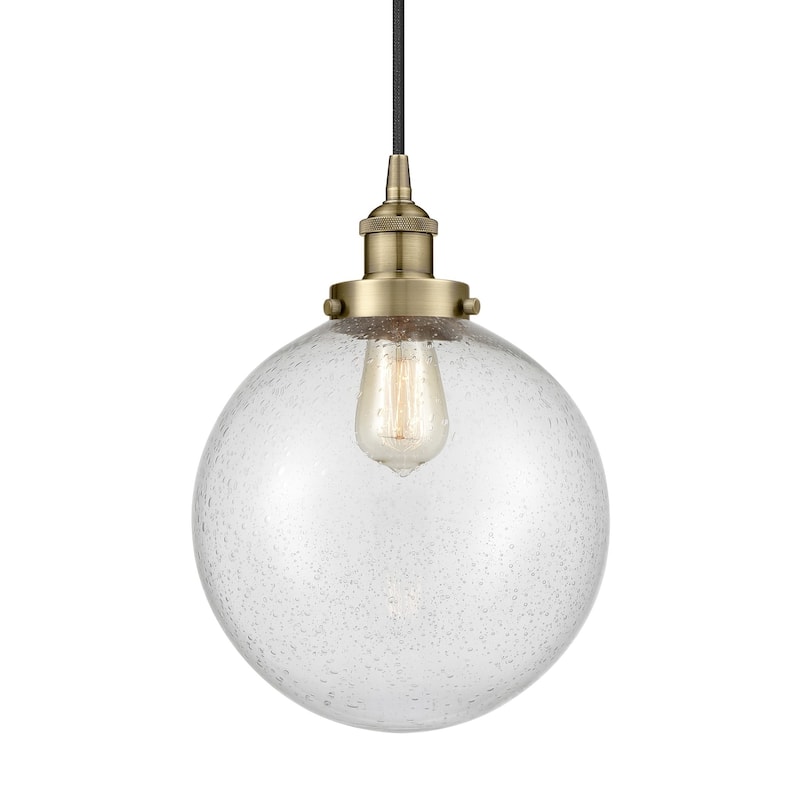 Innovations Lighting 616-1PH-14-10 Beacon Pendant Beacon 10" Wide - Antique Brass / Seedy