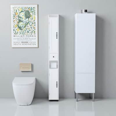 67.51" Tall Freestanding Storage Cabinet with Adjustable Shelves, Slim 2 Doors for Bathroom and Kitchen