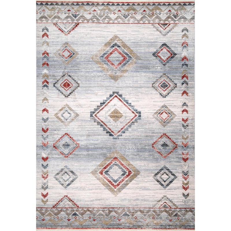 Nuloom Geometric Alondra Tribal Diamonds Faded Area Rug