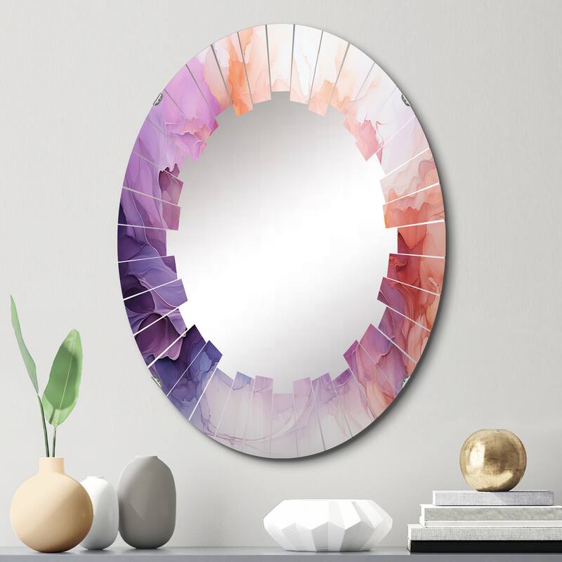 Designart "Vibrant Swirls" Abstract Spirals Modern Wall Mirror - 20in.x30in.