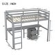preview thumbnail 18 of 18, Twin Size Wood Loft Wood Bed with Under-bed, Built-in Desk, a Storage Cabinet of 2 Drawers, Guardrails and Ladder