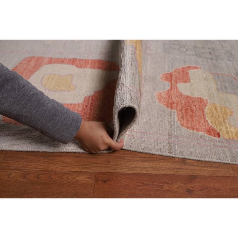 Vegetable Dye Oushak Large Area Rug Hand-Knotted Turkish Wool Carpet - 12'1"x 14'10"