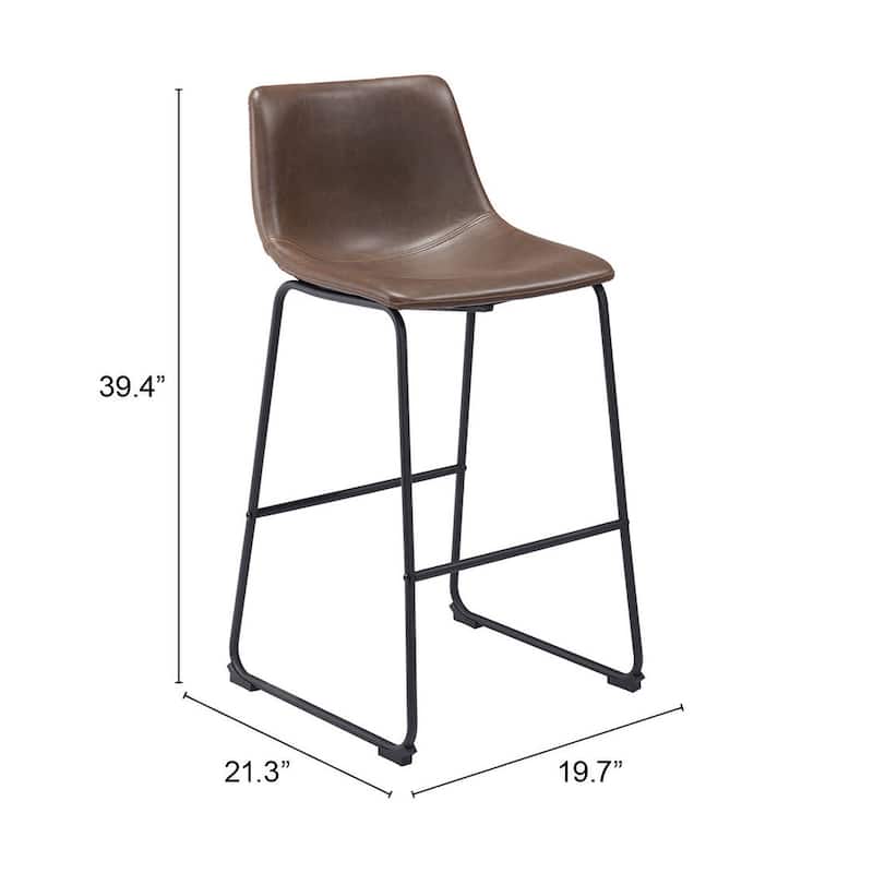 Smart Bar Chair (Set of 2) - 19.7" W x 21.3" D x 39.4" H