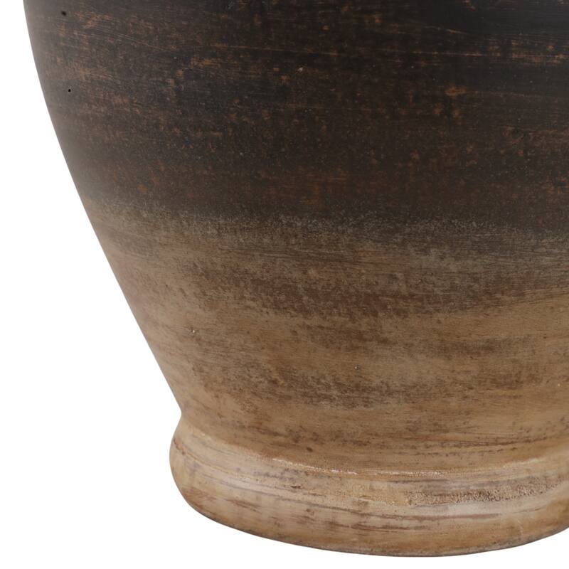 Terracotta Two Tone Traditional Vase - Brown, 12"