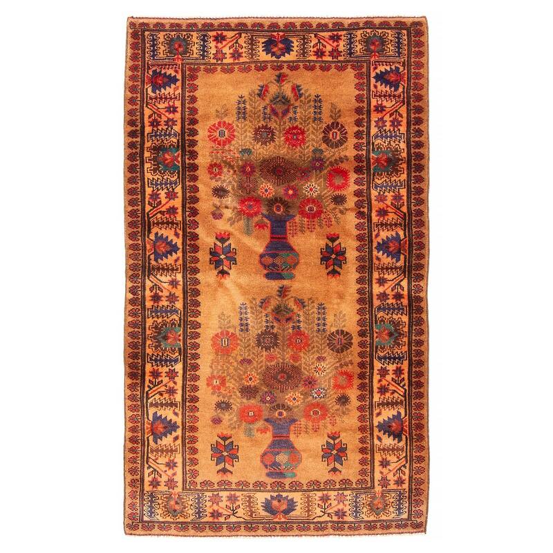 Teimani Brown Rug 2'11" x 5'1" - 2'11 x 5'1 - Light Brown - 2'11 x 5'1
