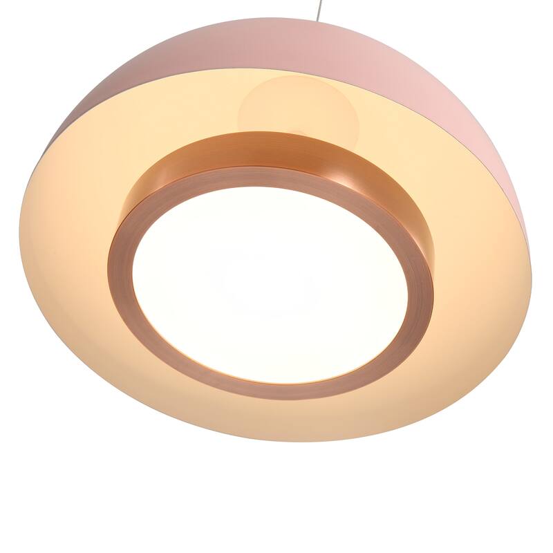Wry Lighting Solsken Integrated LED Pendant in Dusty Rose - Pink