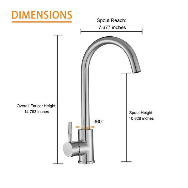 Single Hole Stainless Steel Kitchen Sink Faucet Brushed Nickel Kitchen