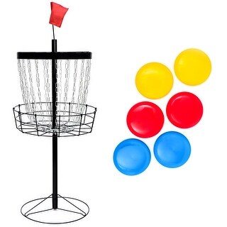 Trademark Innovations Portable Metal Disc Frisbee Golf Goal Set Comes with 6 Discs