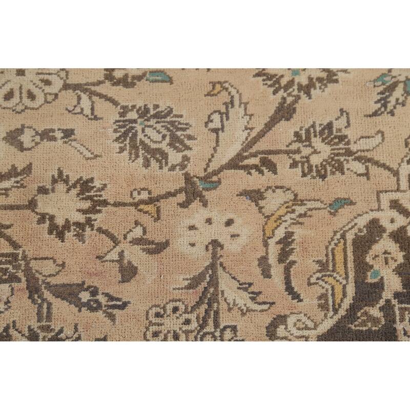 Traditional Mashad Persian Vintage Rug Handmade Wool Carpet - 9'10"x 12'11"