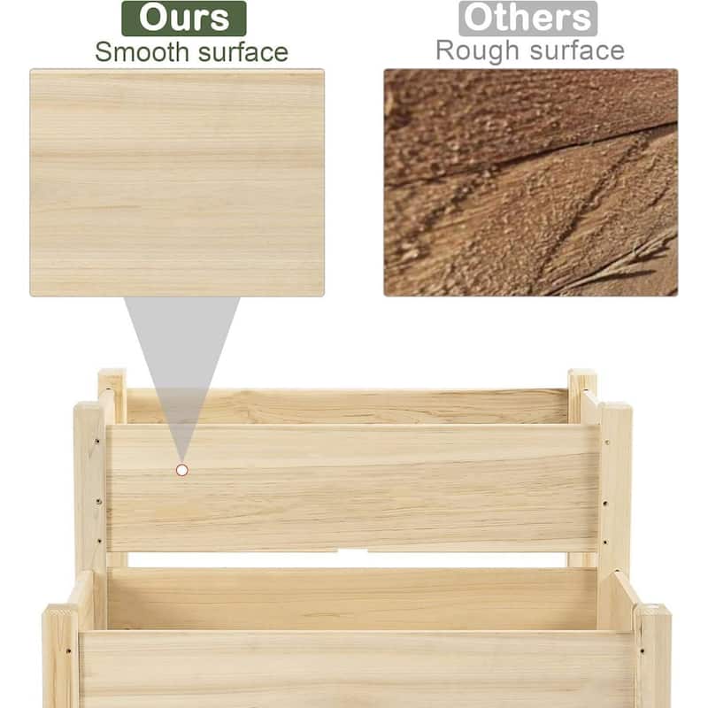 2-Tier Raised Garden Beds, Elevated Planter Boxes for Vegetables, Flowers, Patio, Backyard - N/A