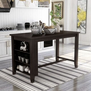 Furniture of America Blye Rustic Grey 60-inch Solid Wood Counter Table