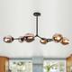 Belladepot Modern Full-angle Adjustable Chandelier with Smoked Glass Shades - 6 Light - Grey