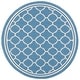 preview thumbnail 49 of 129, SAFAVIEH Courtyard Kailani Indoor/ Outdoor Waterproof Patio Backyard Rug 4' Round - Blue/Beige