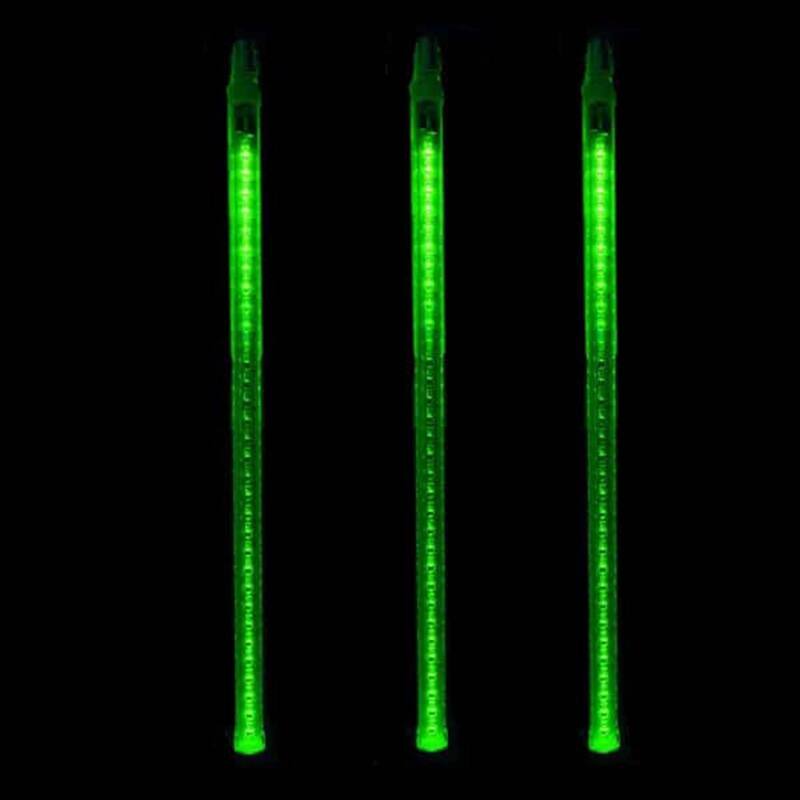 48 LED Lighted Green Dripping Icicle Tube Christmas Lights White Wire