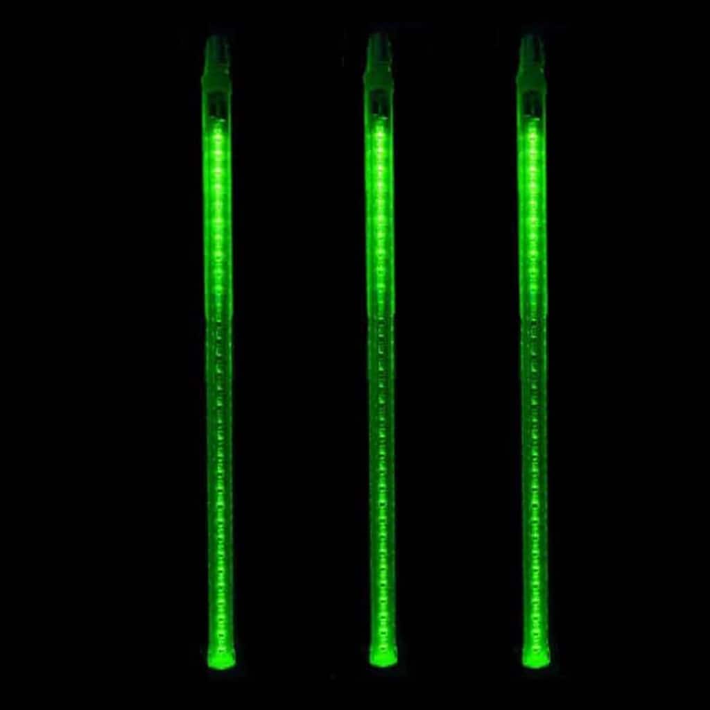 48 LED Lighted Green Dripping Icicle Tube Christmas Lights White Wire