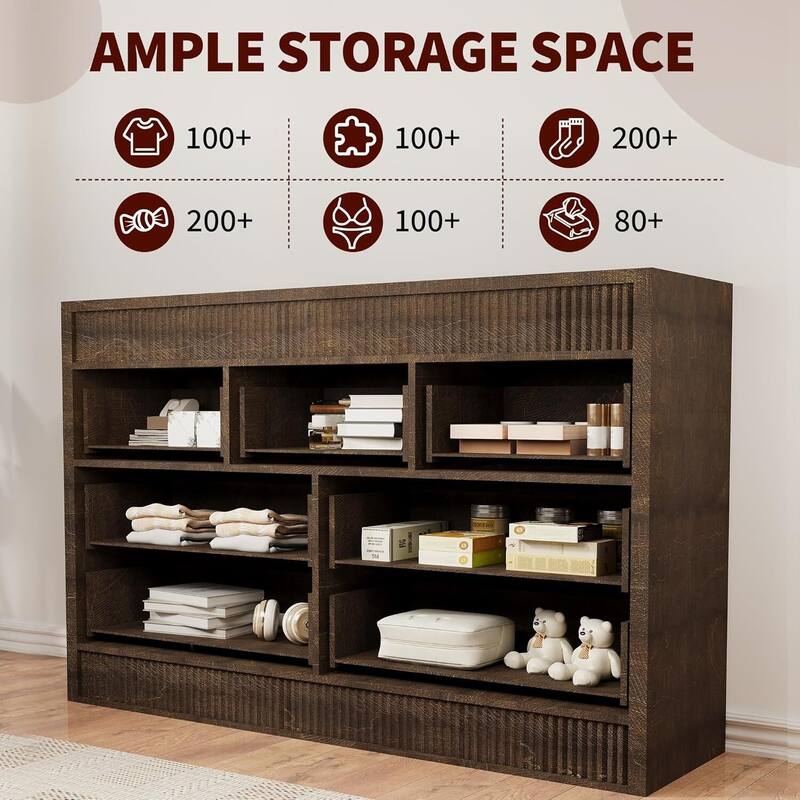 7 Drawer Dresser Storage Organizer for Living Room, Bedroom, Hallway