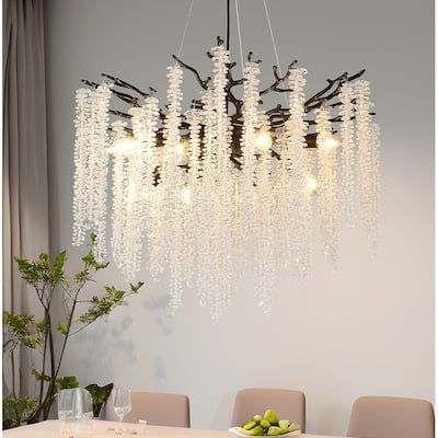 Golden Crystal Branch Chandelier Luxury Adjustable Lighting for Grand Entryways
