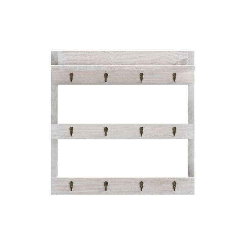 Wall Mount Coffee Mug Rack with Upper Storage Shelf