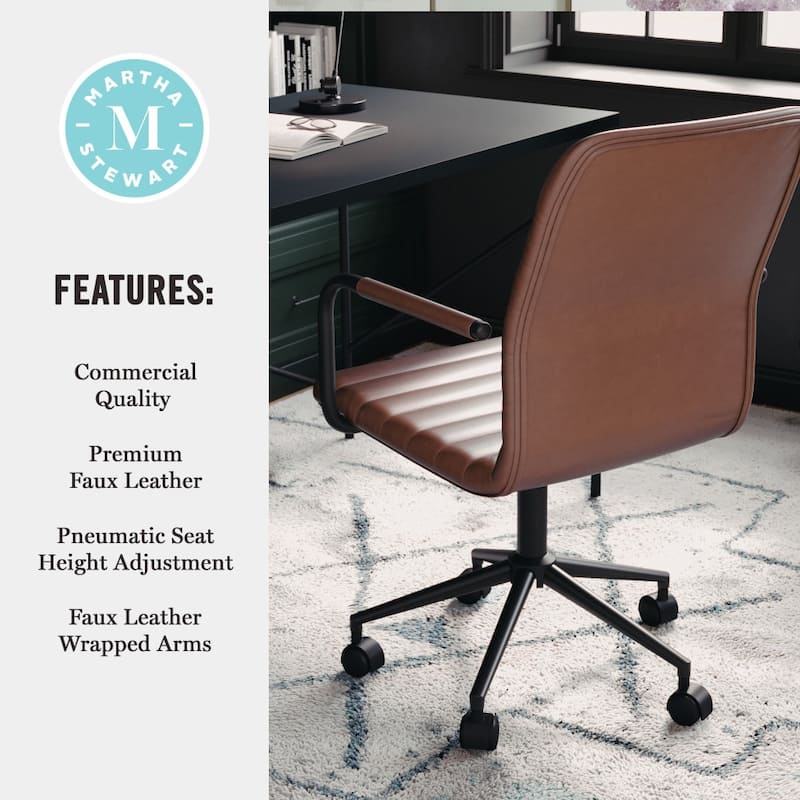 Martha Stewart Upholstered Swivel Office Chair