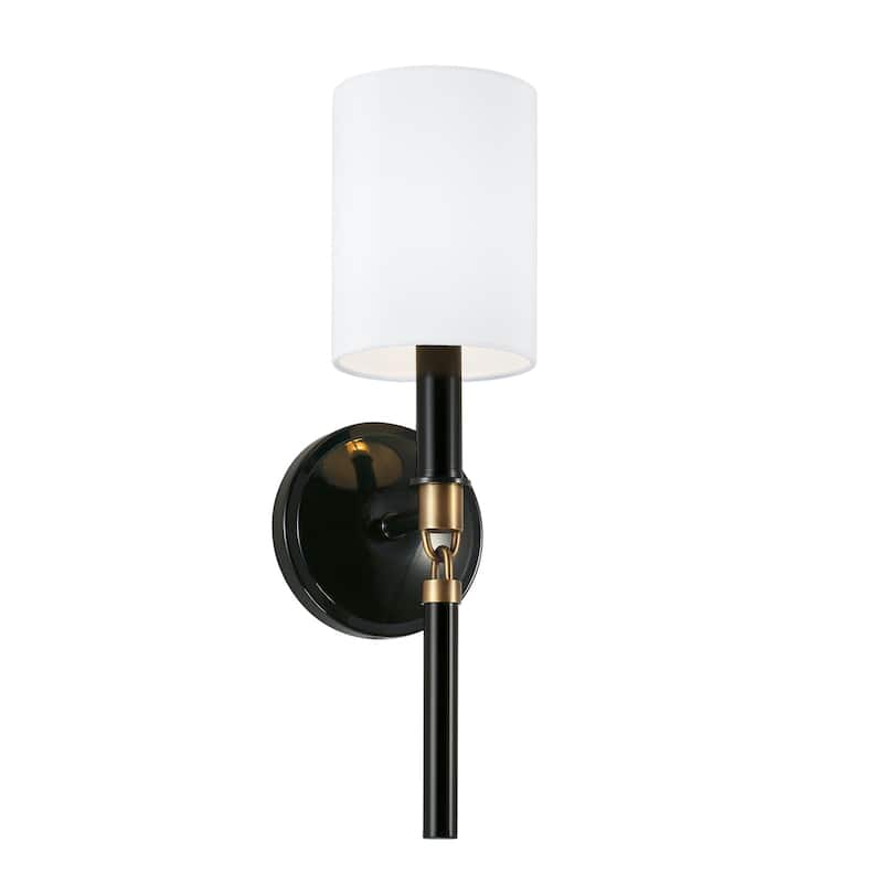 Beckham 1-light Glossy Black/ Aged Brass 5-inch Wall Sconce