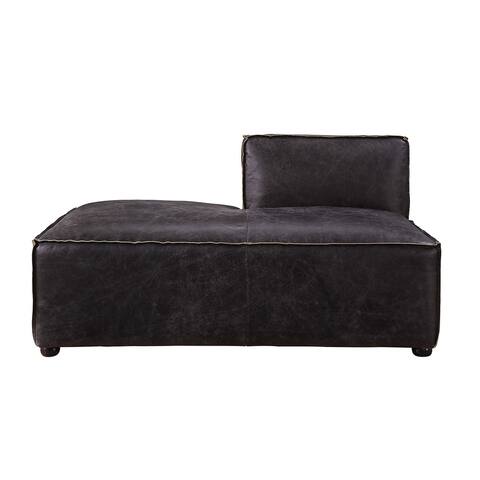 Top Grain Leather Modular Chaise in Antique Slate