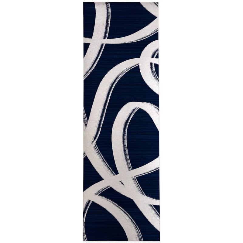 RIBBONS NAVY Kitchen Mat By Kavka Designs Bed Bath & Beyond 36896731