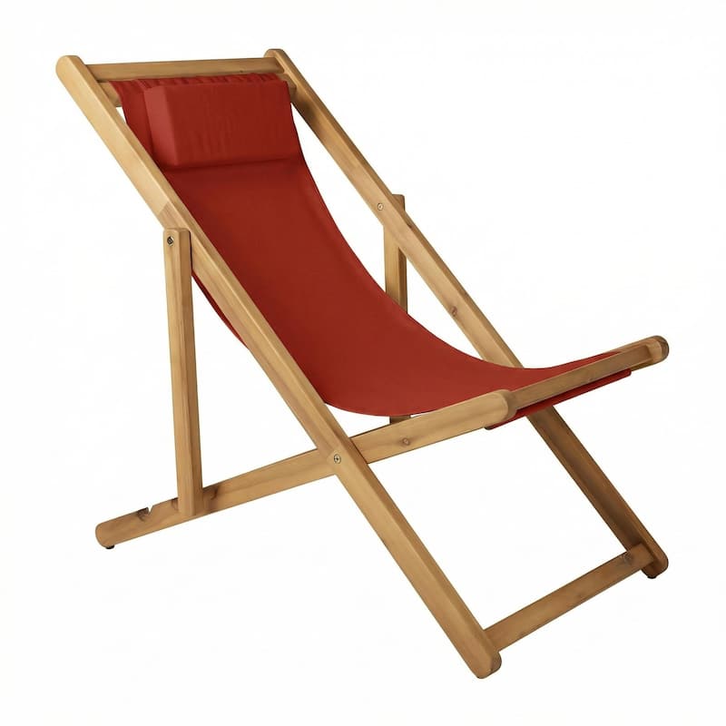 Adjustable Sling Chair Set with Sunbrella Fabric - Canvas Jockey Red