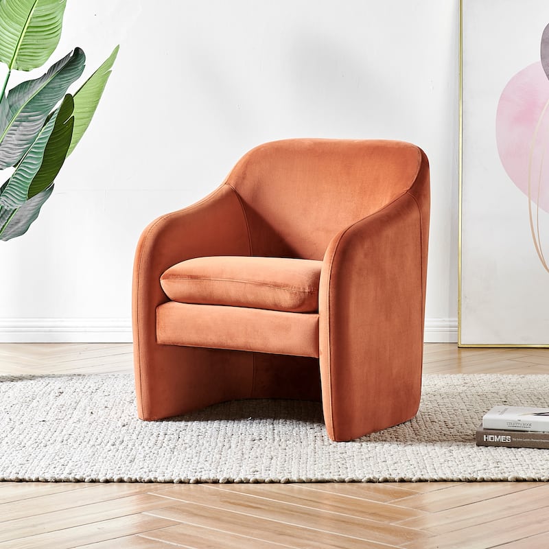 NPD Furniture Zella Velvet Fabric Accent Arm Chair