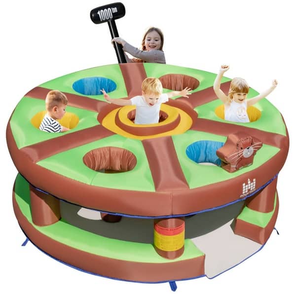 slide 2 of 6, Inflatable Human Whack a Mole for Kids with 480W Blower for Yard - 101" x 101" x 47.5" (L x W x H)
