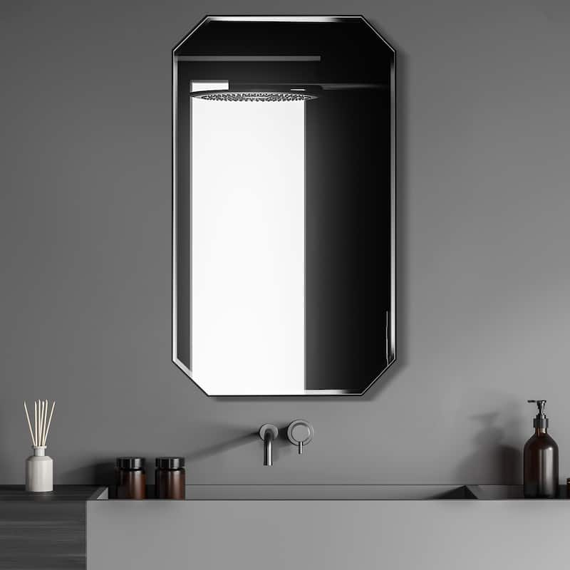 Sabadell Octagon Stainless Steel Framed Wall Mirror