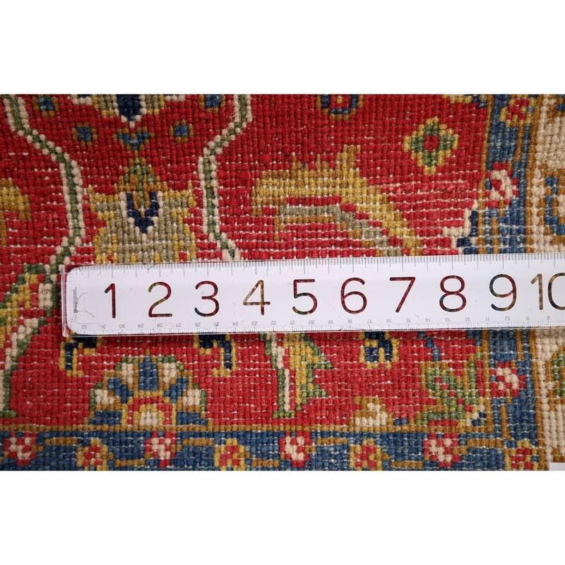 Hand Knotted Oriental 100% Wool Carpet Traditional Floral Red Kazak Area Rug - 3' 3'' X 2' 1''