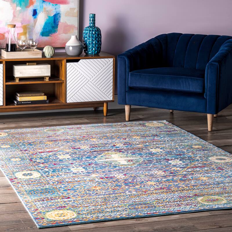 Nuloom Vintage Persian Inspired Faded Medallion Area Rug - 5'3" x 7'7" - Multi