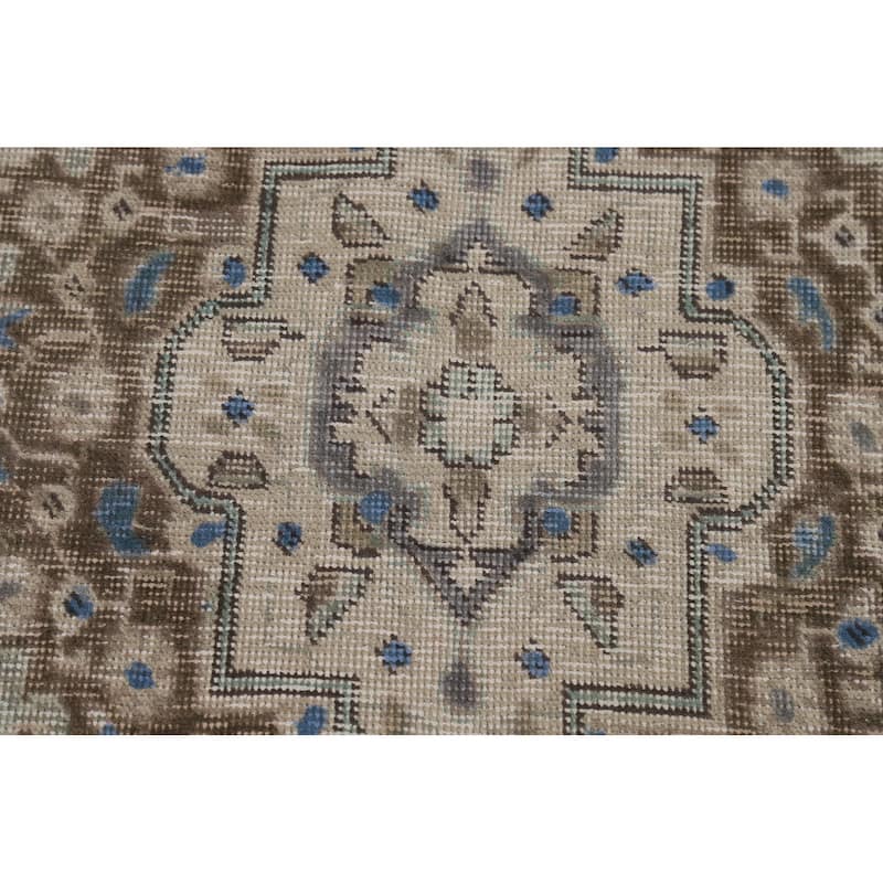 Traditional Medallion Tabriz Persian Area Rug Hand-Knotted Wool Carpet - 6'5"x 9'5"
