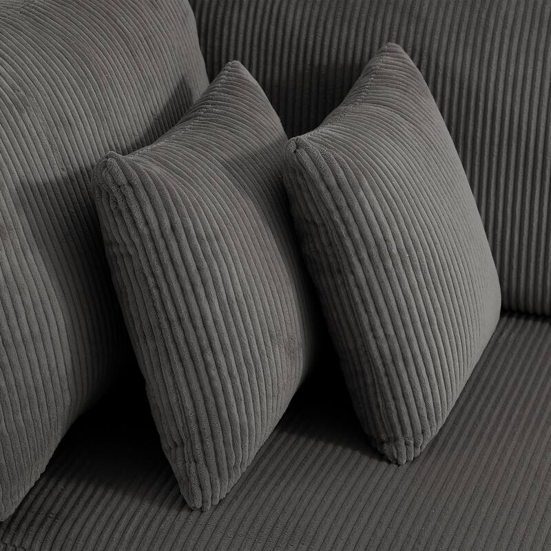 Set of 2 Modern Decorative Soft Corduroy Throw Pillows