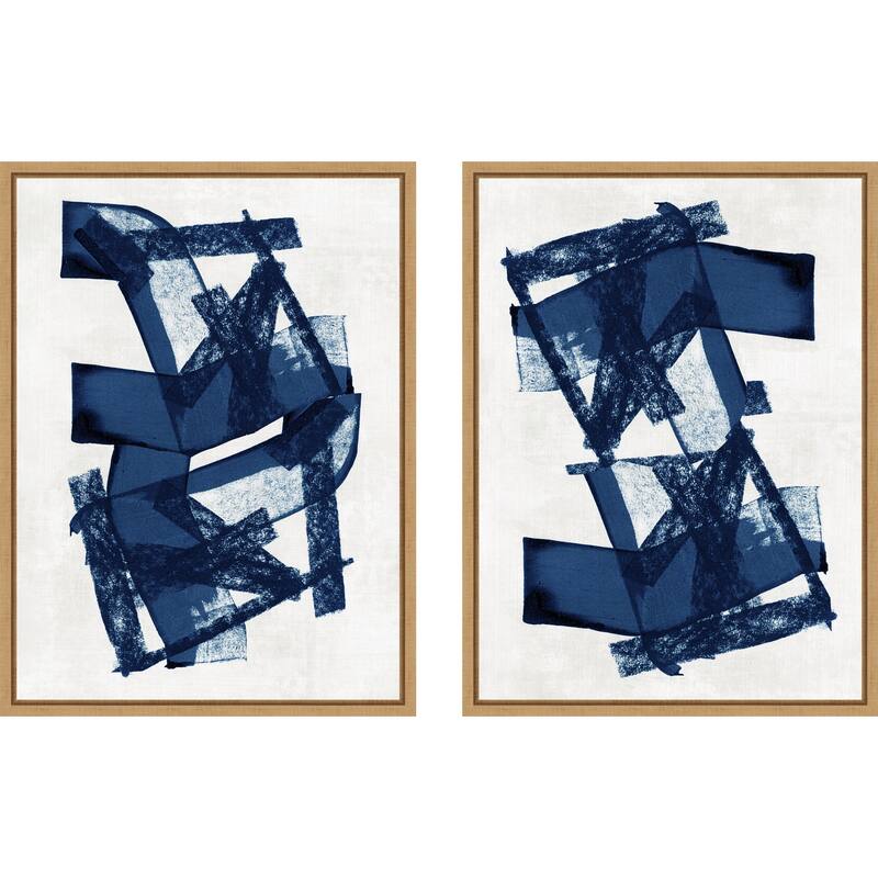 Amanti Art Abstract Blue Structure No. 2 & 3 2 Piece by Cartissi Framed Canvas Wall Art