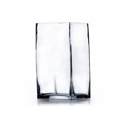 Enova Home Rectangle Shape Clear Glass Vase For Home Garden Decoration