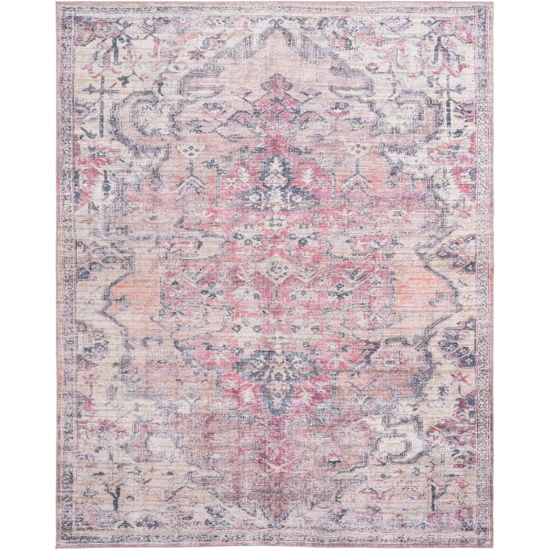 Transitional Pria Collection Area Rug - 10'6"x13' - Beige-Pink